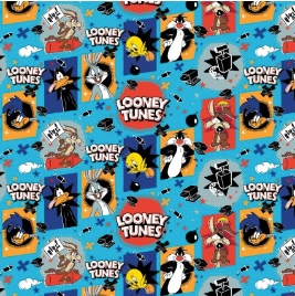 Looney Tunes - Be Looney Explosive Cast Blue Fabric