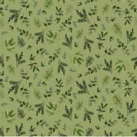 Wild Wonder Digital Fronds Olive Fabric