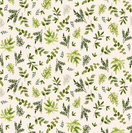 Wild Wonder Digital Fronds Light Cream Yardage