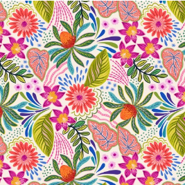 Bahia Flora Cream Fabric