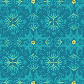 Bahia Hummingbird Dark Turquoise Yardage