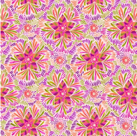 Bahia Ax Pink And Green Floral Cream Yardage