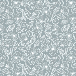 Ocean Pearls Pearl Shells Morning Mist Fabric