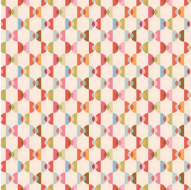 Retro Life Facing Circles Multi Fabric