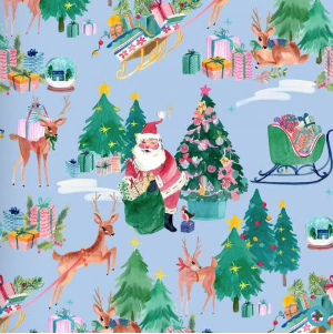 Fa La La Deer Santa Icicle Fabric