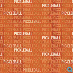 Pickleball Champ Pickleball Tonal Text Orange Fabric