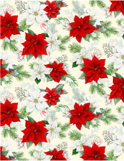 Cardinal Cozy Seasonal Floral All Over Cream Fabric