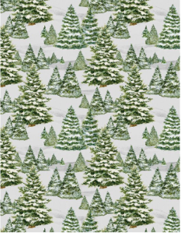 Frosty Frolic Trees All Over Light Gray Yardage