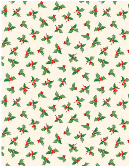 Cardinal Cozy Holly Toss Cream Fabric