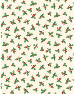 Cardinal Cozy Holly Toss Cream Yardage