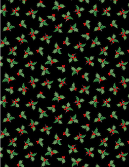 Cardinal Cozy Holly Toss Black Fabric