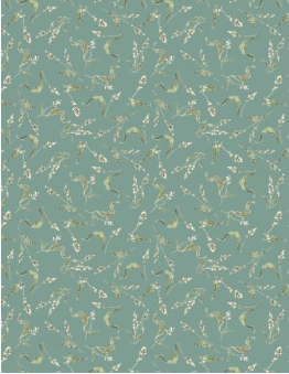 Season's Study Small Floral Teal/Cream Fabric