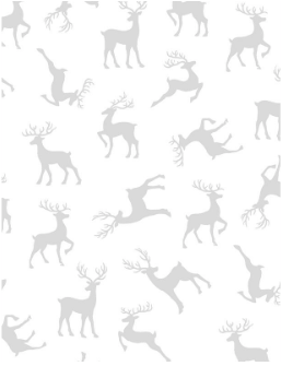 Stocking Stuffers Reindeers All Over White On White Fabric