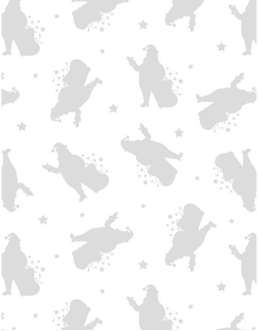 Stocking Stuffers Santa Toss White On White Fabric