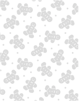 Stocking Stuffers Gingerbread Men Toss White On White Yardage