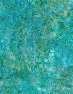 Copper Mountain Daisies Aqua Blue Fabric