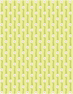 Patch of Sunshine Daisy Stripe Green Yardage