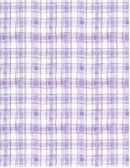 Hummingbird Floral Plaid Purple Yardage