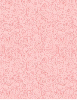 Hummingbird Floral Toile Pink Yardage