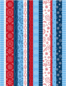 Colors of Summer Ticking Stripe Multi Fabric