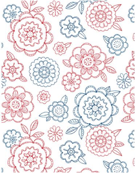 Colors of Summer Large Floral All Over White Fabric