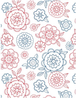 Colors of Summer Large Floral All Over White Yardage