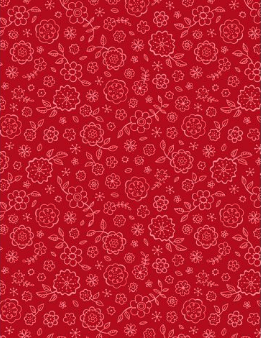 Colors of Summer Ditsy Floral Red Fabric