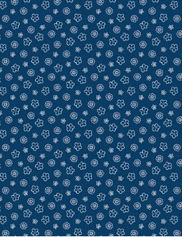 Colors of Summer Small Floral Toss Navy Fabric