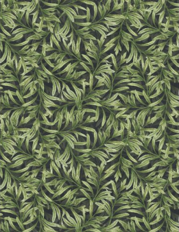 Midnight Garden Leaves All Over Black Fabric