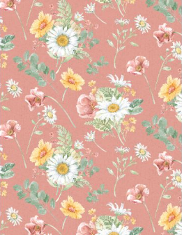 Daisy Days Large Floral Pink Yardage