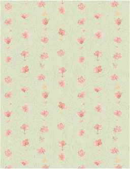 Daisy Days Floral Stripe Green/Pink Yardage