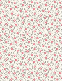 Blushing Blooms Floral and Vine Light Cream Fabric