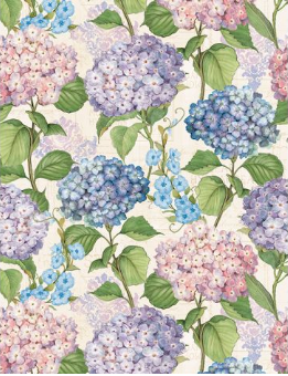 Hydrangea Mist Hydrangeas All Over Cream Fabric