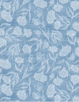 Hydrangea Mist Toile Blue Fabric