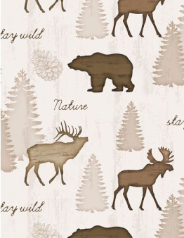 Wildlife Trail Scenic Cream Yardage