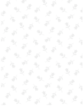 Blooming Blue Tulip Toss White on White Fabric