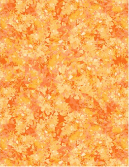 Floral Party Mirage Orange Yardage