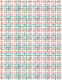 Floral Party Plaid White Yardage