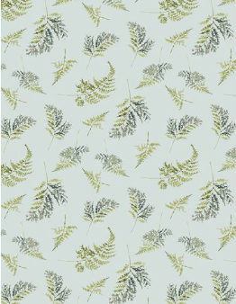 Blessed by Nature Fern Toss Blue Fabric