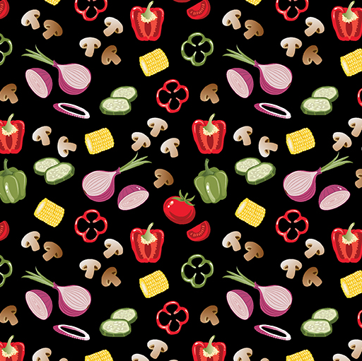 Chillin & Grillin Veggie Medley Black Yardage