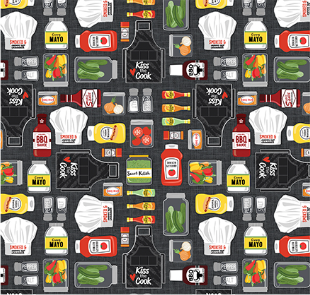 Chillin & Grillin All The Fixins Charcoal Fabric