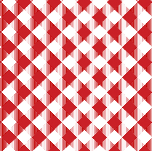 Chillin & Grillin Gingham Check Red/White Yardage