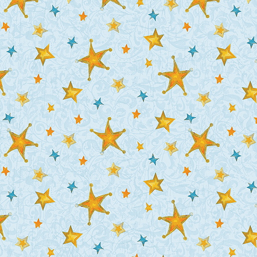 Christmas Spirit Star Splendor Light Blue Yardage