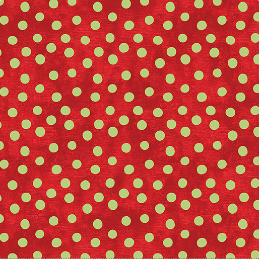 Christmas Spirit Dot Splendor Red/Celery Yardage