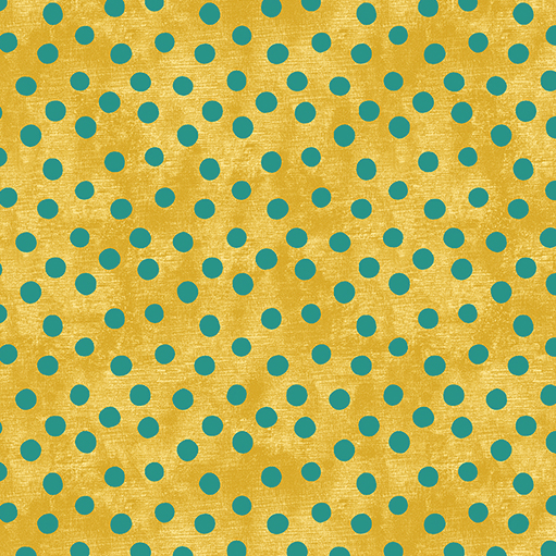 Christmas Spirit Dot Splendor Gold/Teal Yardage