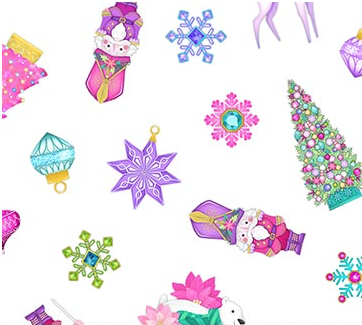 Merry and Bright Christmas Tree Decor Yardage