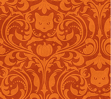 Hallow's Eve Damask Orange Yardage