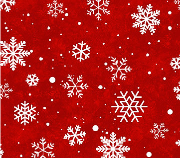 Twas The Night Before Christmas Snowflakes Red Fabric