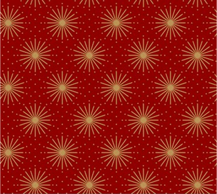 Shimmer Sparkle Starburst Red Yardage