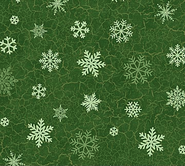 Beary Merry Christmas Snowflakes Green Yardage